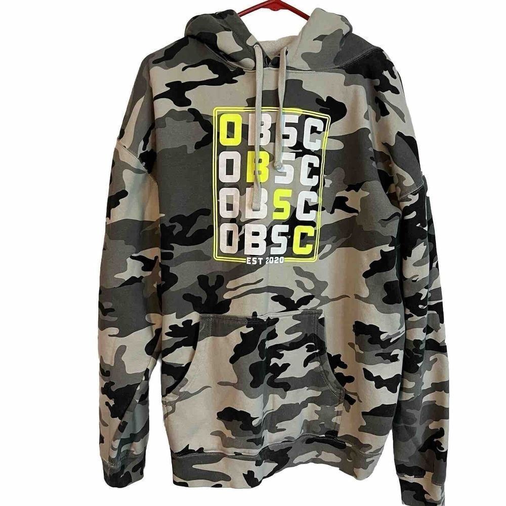 OBSC 2XL Camo Sweatshirt  Independent Trading Hoodie HeavyWeight Green Black Tan